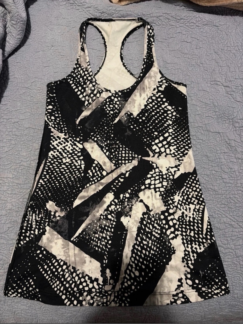 lululemon athletica Black & White Abstract Racerback Tank